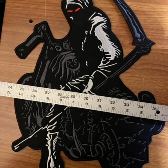 Biker Reaper huge embroidered patch that is very unique - Picture 2 of 3